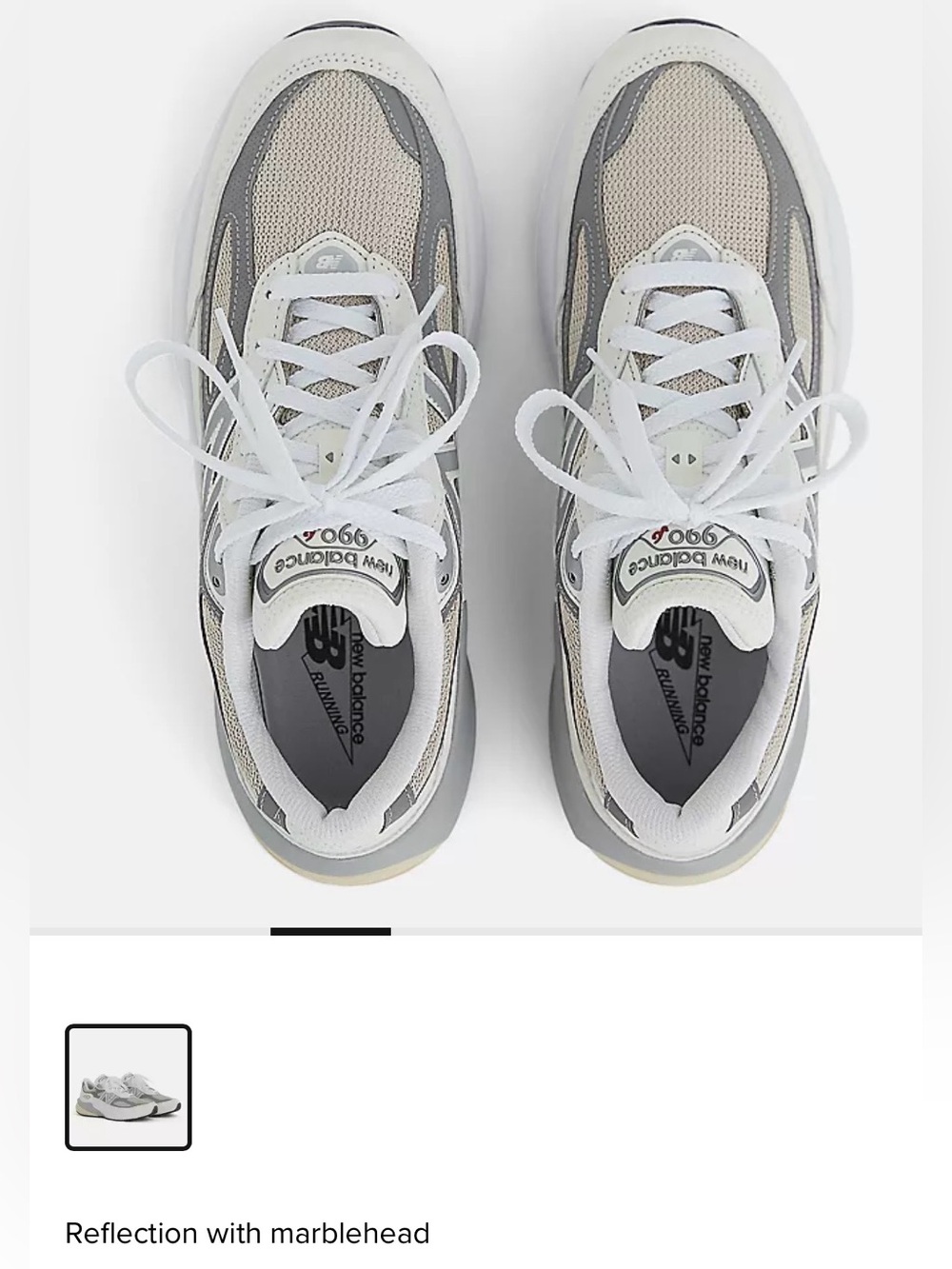 New Balance gray, cream & white athletic sneakers Gender Inclusive Made in USA